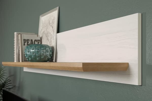 Rootz Shade Wandboard - Wall Shelf - Wall Rack - Wall Unit - Display Ledge - Floating Shelf - Mountable Board - Andersen Pine White/Artisan Oak - 146x