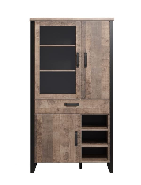 Rootz Storage - Furniture - Furnishing Item - Piece Creation - Article - Offering - Brown & Black - 106 x 195 x 45 cm