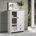 Pikkukuva 6 / 10: Rootz Display Cabinet - Showcase - Cupboard - Stand - Storage Unit - Furniture Piece - Light Grey/Artisan Oak - 97 x 130 x 41 cm
