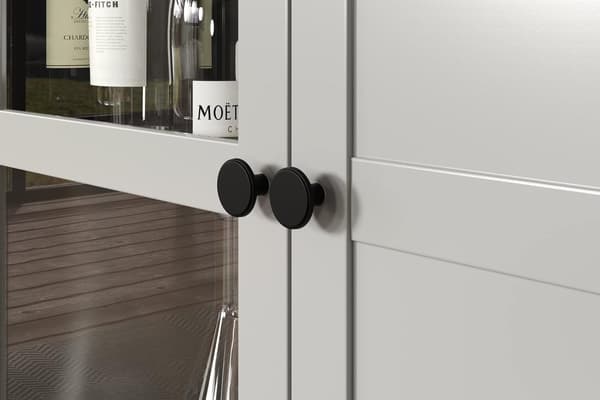 Rootz Display Cabinet - Showcase - Cupboard - Stand - Storage Unit - Furniture Piece - Light Grey/Artisan Oak - 97 x 130 x 41 cm