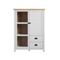 Pikkukuva 1 / 10: Rootz Display Cabinet - Showcase - Cupboard - Stand - Storage Unit - Furniture Piece - Light Grey/Artisan Oak - 97 x 130 x 41 cm