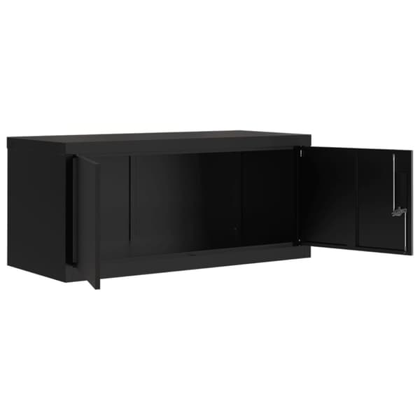 vidaXL arkivskab 90x40x130 cm stål sort