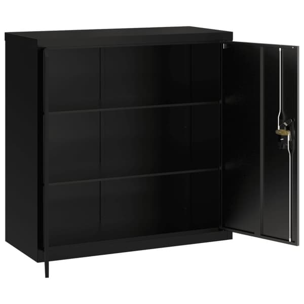 vidaXL arkivskab 90x40x130 cm stål sort