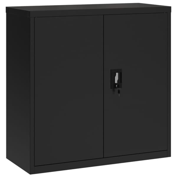 vidaXL Arkivskap svart 90x40x130 cm stål