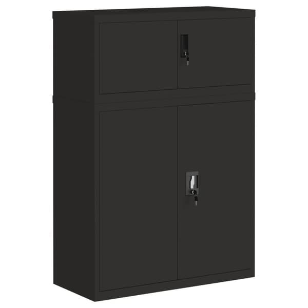 vidaXL Arkivskap svart 90x40x130 cm stål