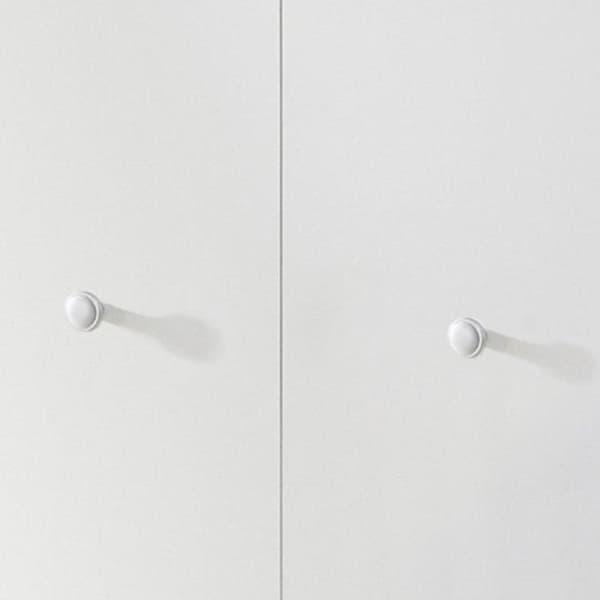 Rootz Baby Wardrobe - Nursery Closet - Spacious Storage - Modern Design - Classic White - 130x186x54cm