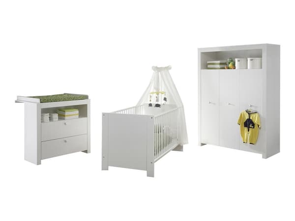 Rootz Baby Nursery 3 Storage Set - Infant Room - Spacious Storage - Modern Design - Elegant White