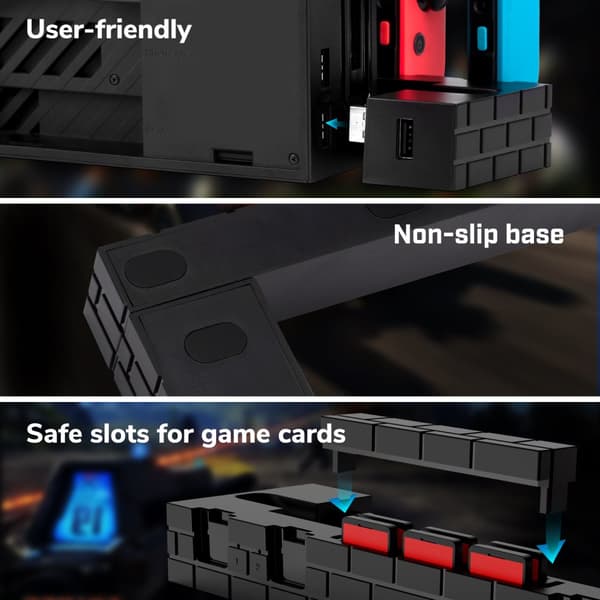 EgoGear - SCH30 Stacja ładująco-przechowująca czarna do Nintendo Switch i Switch OLED