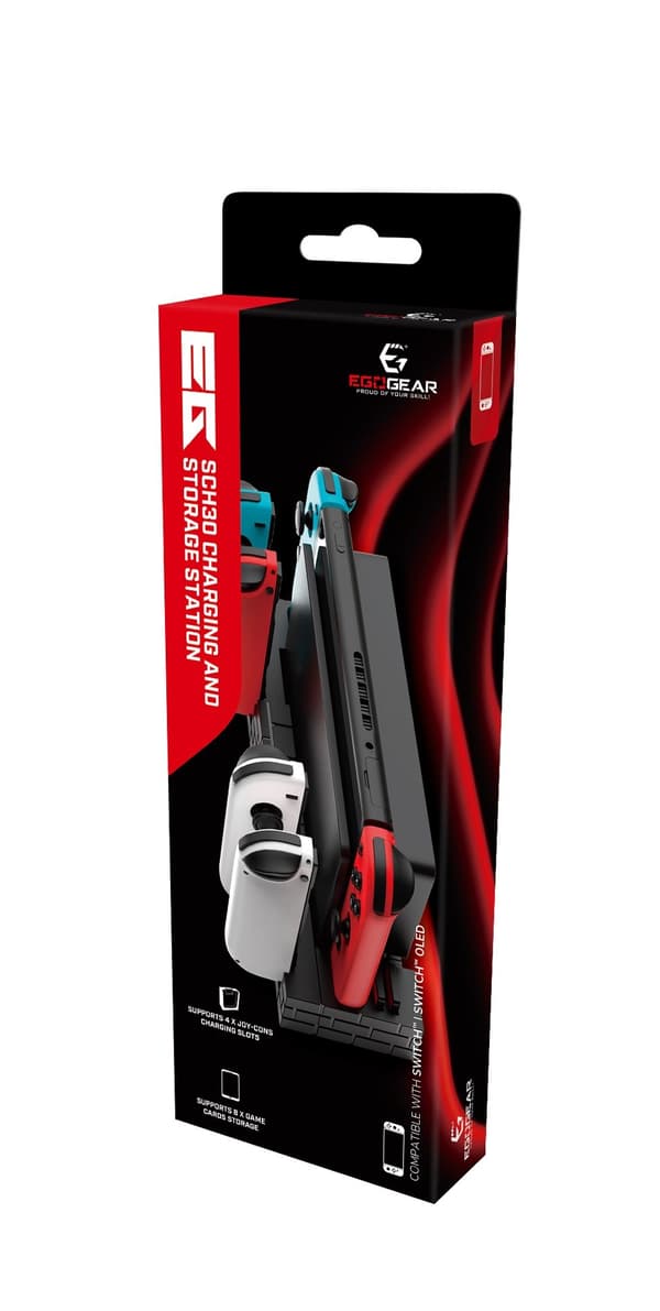 EgoGear - SCH30 Stacja ładująco-przechowująca czarna do Nintendo Switch i Switch OLED