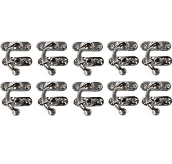 INF 10-pack antik vänster spärrhake, låslås för smyckeskrin, vinkartong, presentask