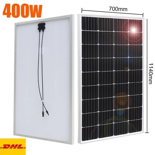Solcellepanel, 12V batterioplader, DHL gratis forsendelse