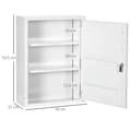 Miniatyrbillede 3 af 6: Rootz Medicinskab - 3 rum - Låsbart - Med receptrum - Robust stålhus - Hvid - 40 x 15 x 53,5 cm