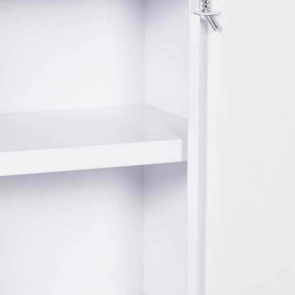 Rootz Medicinskab - 3 rum - Låsbar dør - Robust stålhus - Hvid - 30 x 14 x 46 cm