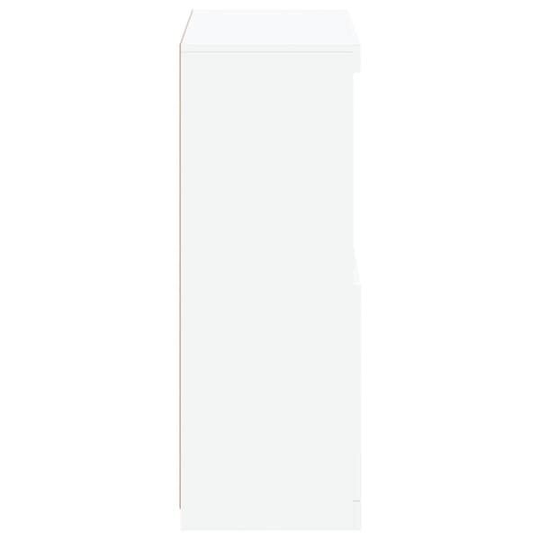 vidaXL Sideskap med LED-lys hvit konstruert tre