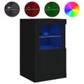 Miniatyrbillede 5 af 11: vidaXL skabe 2 stk. med LED-lys konstrueret træ sort