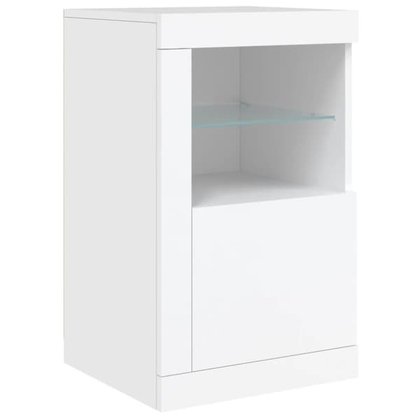 vidaXL Sideskap med LED 2 stk hvit konstruert tre