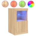 Miniatyrbilde 5 av 11: vidaXL Sideskap med LED 2 stk sonoma eik konstruert tre