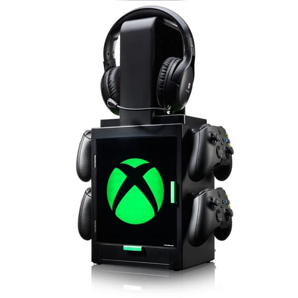 Numskull - Xbox Light-logoinspirerat spelskåp för 4 handkontroller - 10 spel - 1 headset
