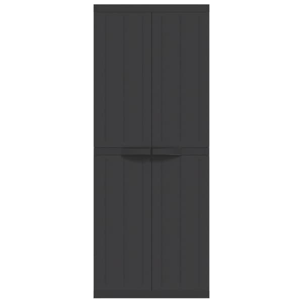 vidaXL Oppbevaringsskap for hage svart 65x37x165 cm PP