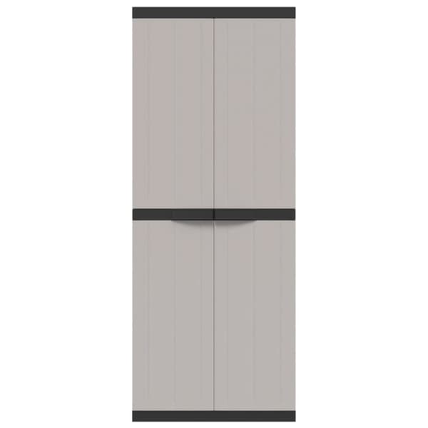 vidaXL Puutarhan varastokaappi harmaa ja musta 65x37x165 cm PP