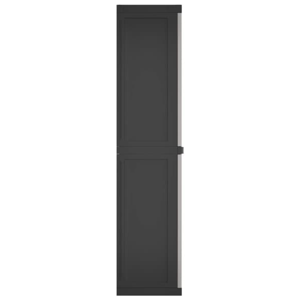 vidaXL Puutarhan varastokaappi harmaa ja musta 65x37x165 cm PP