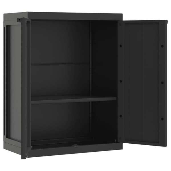 vidaXL Oppbevaringsskap for hage svart 65x37x85 cm PP