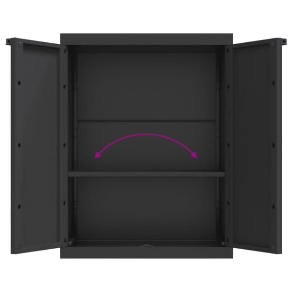 vidaXL Oppbevaringsskap for hage svart 65x37x85 cm PP