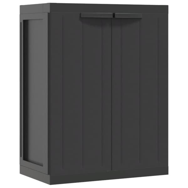 vidaXL Oppbevaringsskap for hage svart 65x37x85 cm PP