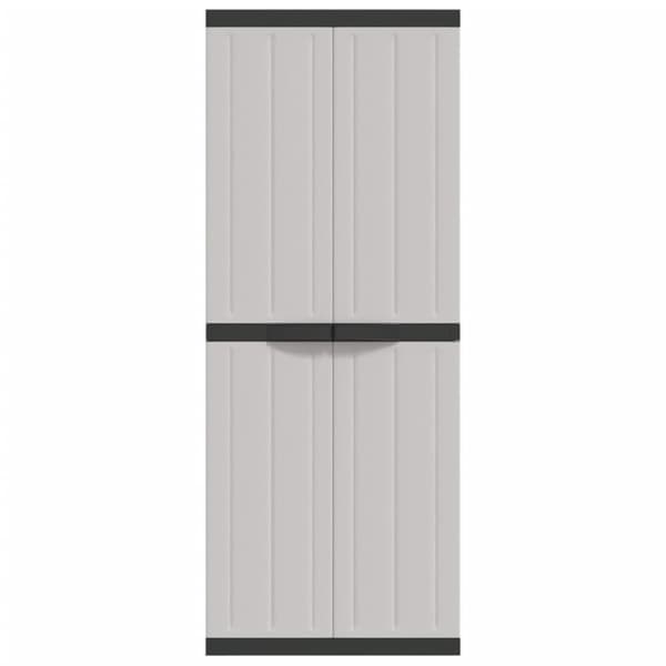 vidaXL Oppbevaringsskap for hage grå og svart 65x37x165 cm PP