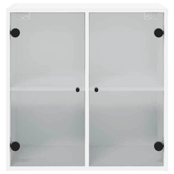 vidaXL Sideskap med glassdører hvit 68x37x68,5 cm