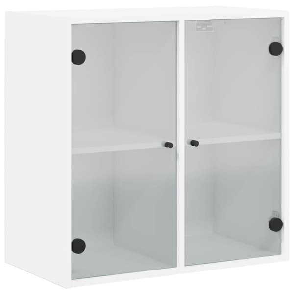 vidaXL Sideskap med glassdører hvit 68x37x68,5 cm