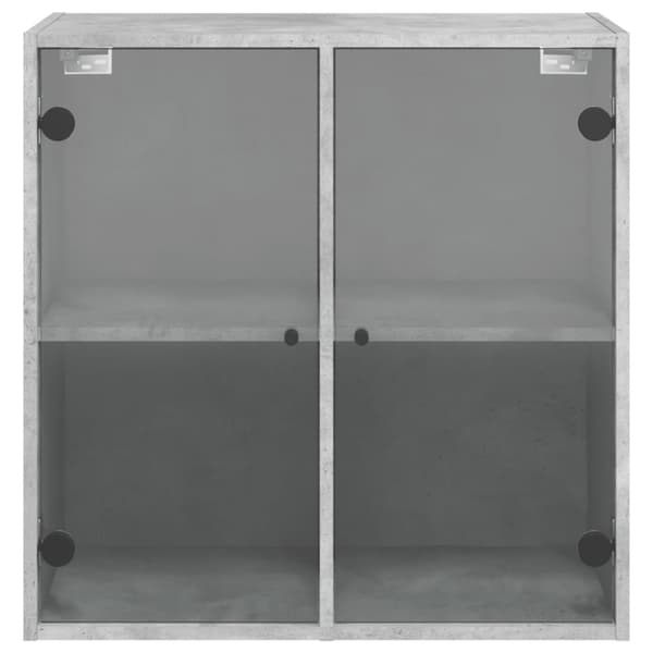 vidaXL Sideskap med glassdører betonggrå 68x37x68,5 cm