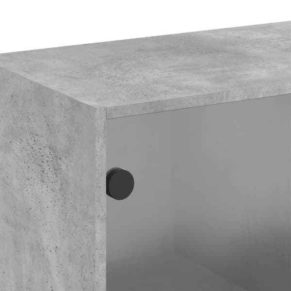 vidaXL Sideskap med glassdører betonggrå 68x37x68,5 cm