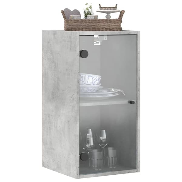 vidaXL skab med glaslåger 35x37x68,5 cm betongrå