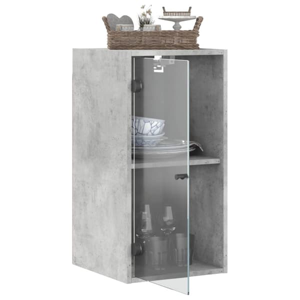 vidaXL skab med glaslåger 35x37x68,5 cm betongrå
