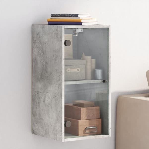 vidaXL skab med glaslåger 35x37x68,5 cm betongrå