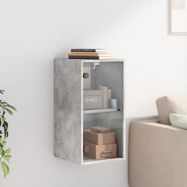 vidaXL skab med glaslåger 35x37x68,5 cm betongrå