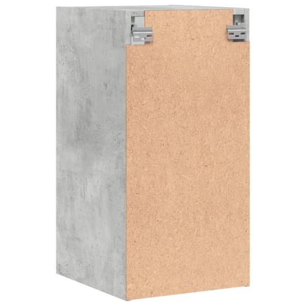 vidaXL Sidoskåp med glasdörrar betonggrå 35x37x68,5 cm