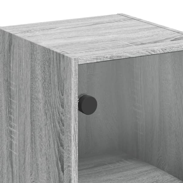 vidaXL skab med glaslåger 35x37x68,5 cm grå sonoma-eg