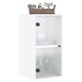 Miniatyrbilde 3 av 11: vidaXL Sideskap med glassdører hvit 35x37x68,5 cm