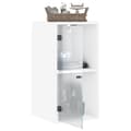 Miniatyrbilde 4 av 11: vidaXL Sideskap med glassdører hvit 35x37x68,5 cm