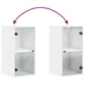 Miniatyrbilde 8 av 11: vidaXL Sideskap med glassdører hvit 35x37x68,5 cm