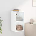 Miniatyrbilde 2 av 11: vidaXL Sideskap med glassdører hvit 35x37x68,5 cm