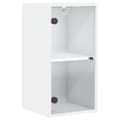 Miniatyrbilde 1 av 11: vidaXL Sideskap med glassdører hvit 35x37x68,5 cm
