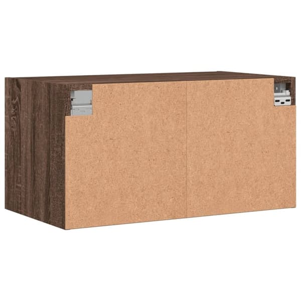 vidaXL vægskabe 2 stk. med glaslåger 68,5x37x35 cm brun egetræ