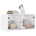 Miniatyrbilde 3 av 11: vidaXL Sideskap med glassdører hvit 68,5x37x35 cm