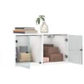 Miniatyrbilde 4 av 11: vidaXL Sideskap med glassdører hvit 68,5x37x35 cm