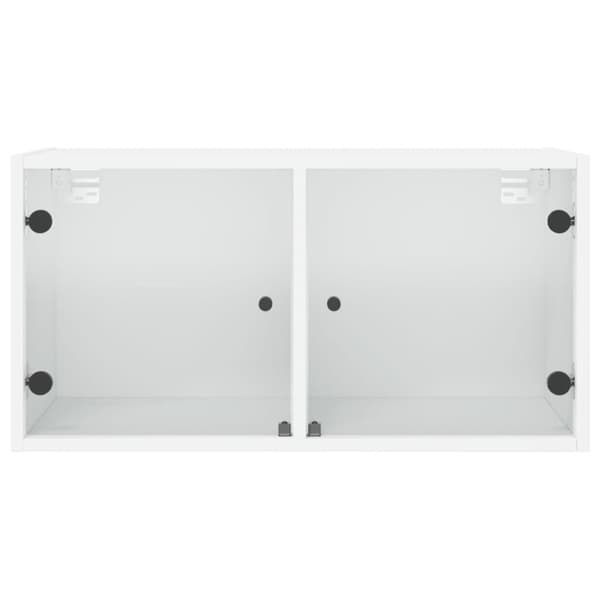 vidaXL Sideskap med glassdører hvit 68,5x37x35 cm