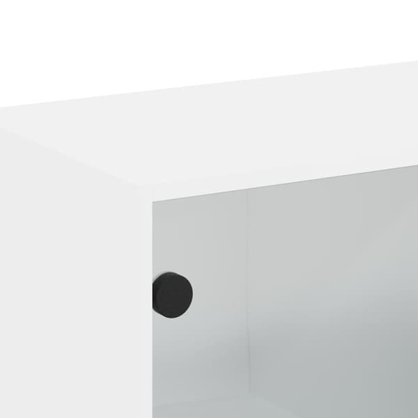 vidaXL Sideskap med glassdører hvit 68,5x37x35 cm