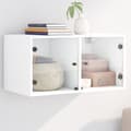 Miniatyrbilde 11 av 11: vidaXL Sideskap med glassdører hvit 68,5x37x35 cm